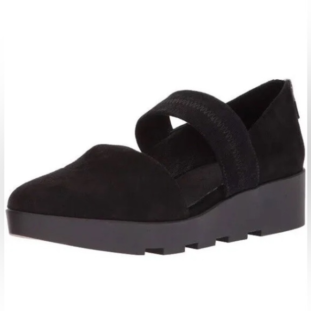 EILEEN FISHER Black Marlow Mary Jane Wedge Loafers